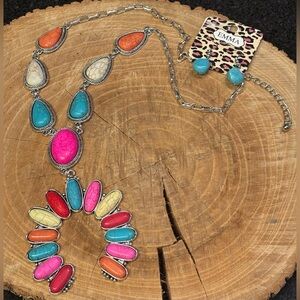NWT! Squash Blossom Multicolor Statement Necklace and Earrings Set! 🤩